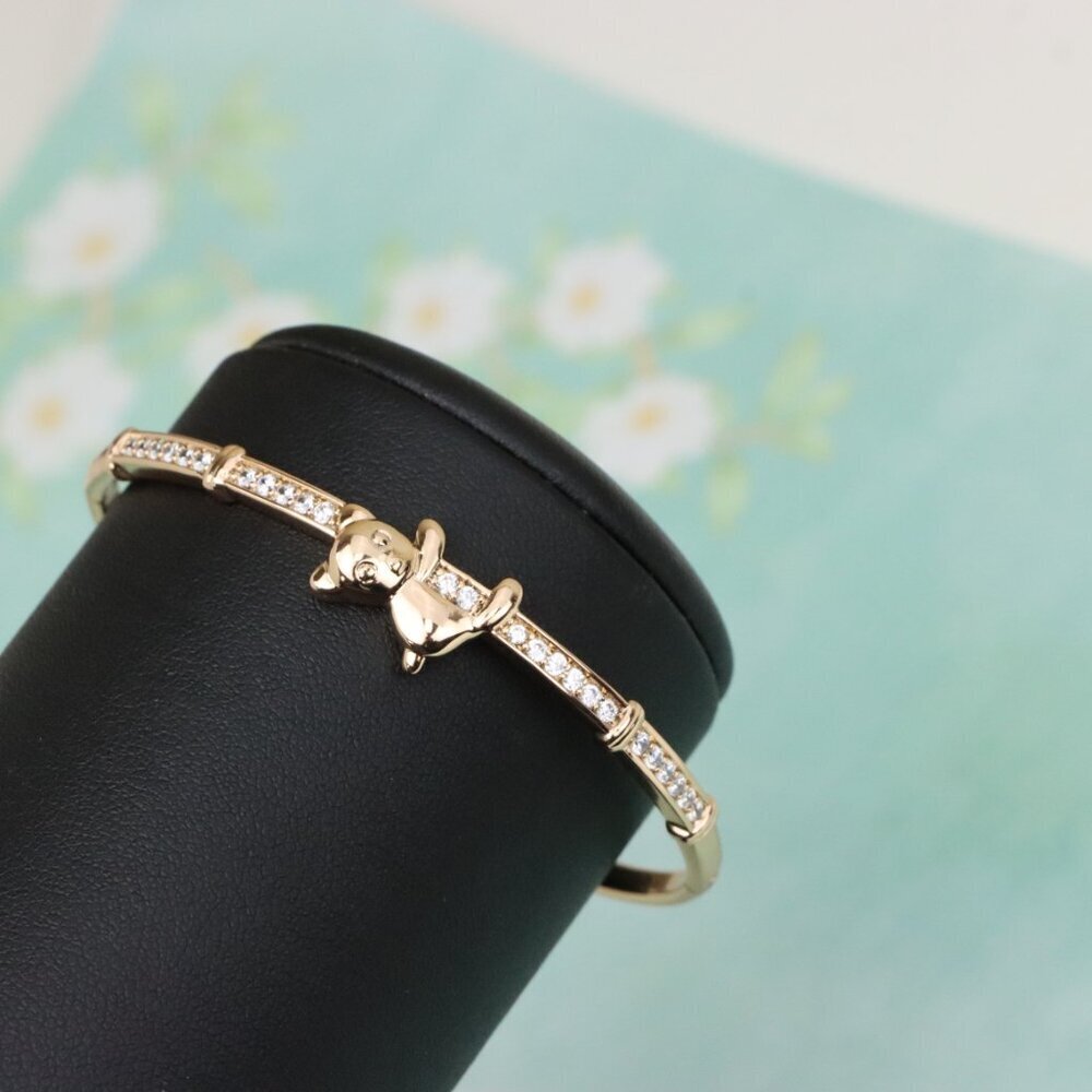 Charming Rose Gold Bangle with Adorable Bear Design, XPBL0527 - Picture 8 of 12